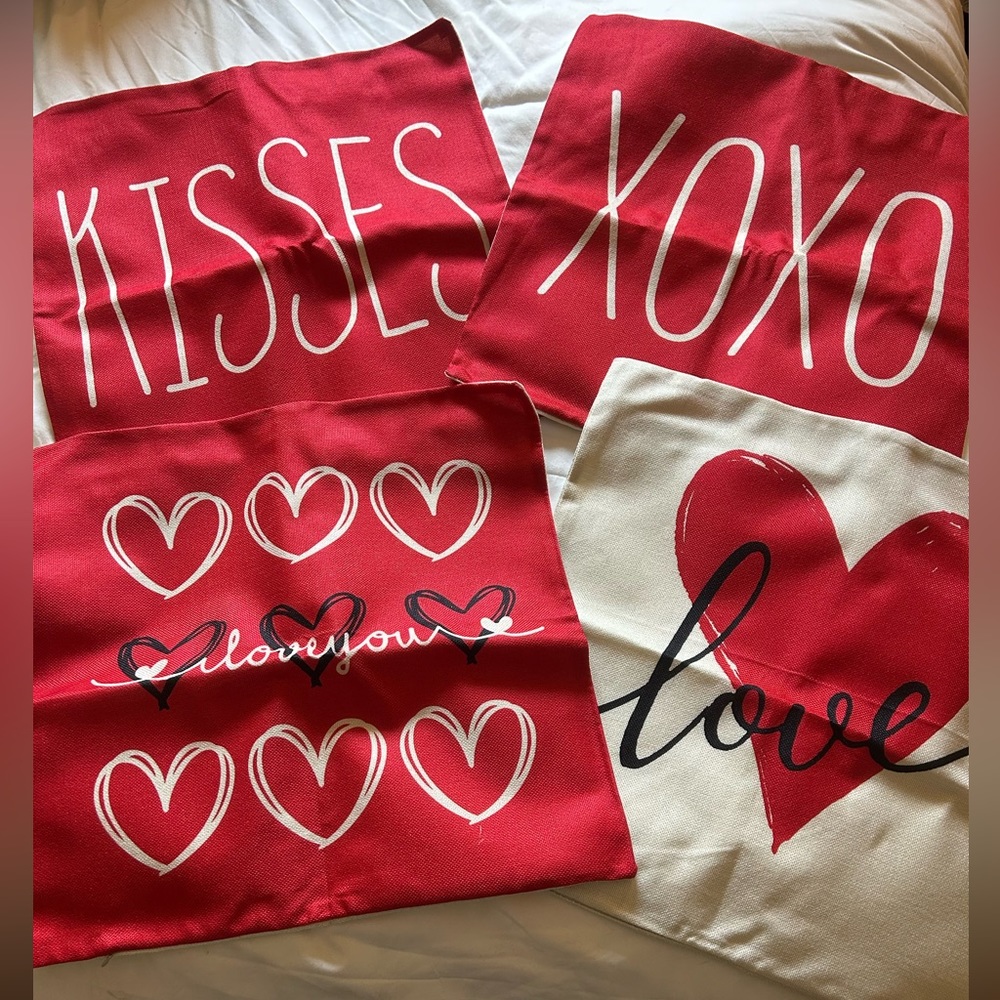 Valentines Day Pillow Cases 18x18 (never used non smoking home)